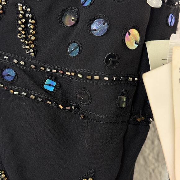 Vintage Sue Wong Nocturne Dress Womens 4 Beaded Silk Whimsigoth Fairy Y2K NEW - Picture 12 of 16